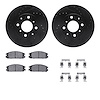 8512-59149 Drilled/Slotted Brake Rotors w/5000 Advanced Brake Pads Kit & Hardware [Black], 1985-1989 Acura/Honda, Position: Fron - image 1
