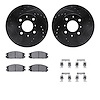 8512-59159 Drilled/Slotted Brake Rotors w/5000 Advanced Brake Pads Kit & Hardware [Black], 1986-1989 Acura/Honda, Position: Fron - image 1