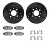 8512-59161 Drilled/Slotted Brake Rotors w/5000 Advanced Brake Pads Kit & Hardware [Black], 1988-1991 Acura/Honda, Position: Fron - image 1
