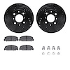 8512-59162 Drilled/Slotted Brake Rotors w/5000 Advanced Brake Pads Kit & Hardware [Black], 1988-1989 Acura/Honda, Position: Fron - image 1