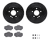 8512-63000 Drilled/Slotted Brake Rotors w/5000 Advanced Brake Pads Kit & Hardware [Black], 1994-1997 Mercedes-Benz, Position: Fr - image 1