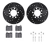 8512-63014 Drilled/Slotted Brake Rotors w/5000 Advanced Brake Pads Kit & Hardware [Black], 1968-1976 Mercedes-Benz, Position: Fr - image 1