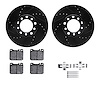8512-63018 Drilled/Slotted Brake Rotors w/5000 Advanced Brake Pads Kit & Hardware [Black], 1972-1979 Mercedes-Benz, Position: Fr - image 1
