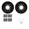 8512-63019 Drilled/Slotted Brake Rotors w/5000 Advanced Brake Pads Kit & Hardware [Black], 1973-1979 Mercedes-Benz, Position: Fr - image 1