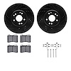 8512-63038 Drilled/Slotted Brake Rotors w/5000 Advanced Brake Pads Kit & Hardware [Black], 1994-2002 Mercedes-Benz, Position: Fr - image 1