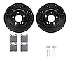 8512-63046 Drilled/Slotted Brake Rotors w/5000 Advanced Brake Pads Kit & Hardware [Black], 1998-2009 Multiple Makes/Models, Posi - image 1
