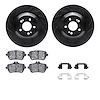 8512-63068 Drilled/Slotted Brake Rotors w/5000 Advanced Brake Pads Kit & Hardware [Black], 2014-2021 Mercedes-Benz, Position: Re - image 1