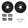 8512-63071 Drilled/Slotted Brake Rotors w/5000 Advanced Brake Pads Kit & Hardware [Black], Fits Select Mercedes-Benz, Position:  - image 1