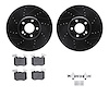 8512-63072 Drilled/Slotted Brake Rotors w/5000 Advanced Brake Pads Kit & Hardware [Black], Fits Select Mercedes-Benz, Position:  - image 1