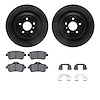 8512-63076 Drilled/Slotted Brake Rotors w/5000 Advanced Brake Pads Kit & Hardware [Black], 2013-2019 Mercedes-Benz, Position: Re - image 1