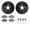 8512-63079 Drilled/Slotted Brake Rotors w/5000 Advanced Brake Pads Kit & Hardware [Black], 2014-2019 Mercedes-Benz, Position: Re - image 1