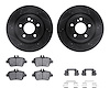 8512-63080 Drilled/Slotted Brake Rotors w/5000 Advanced Brake Pads Kit & Hardware [Black], 2014-2015 Mercedes-Benz, Position: Re - image 1