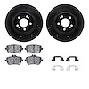 8512-63081 Drilled/Slotted Brake Rotors w/5000 Advanced Brake Pads Kit & Hardware [Black], 2015-2021 Mercedes-Benz, Position: Re - image 1