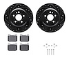 8512-63083 Drilled/Slotted Brake Rotors w/5000 Advanced Brake Pads Kit & Hardware [Black], 2000-2005 Mercedes-Benz, Position: Re - image 1