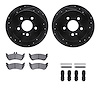 8512-63084 Drilled/Slotted Brake Rotors w/5000 Advanced Brake Pads Kit & Hardware [Black], 1998-2005 Mercedes-Benz, Position: Re - image 1