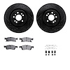 8512-63148 Drilled/Slotted Brake Rotors w/5000 Advanced Brake Pads Kit & Hardware [Black], 2013-2016 Mercedes-Benz, Position: Fr - image 1