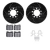 8512-63193 Drilled/Slotted Brake Rotors w/5000 Advanced Brake Pads Kit & Hardware [Black], 1979-1980 Mercedes-Benz, Position: Fr - image 1