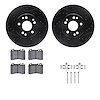 8512-63245 Drilled/Slotted Brake Rotors w/5000 Advanced Brake Pads Kit & Hardware [Black], 1990-1998 Mercedes-Benz, Position: Fr - image 1