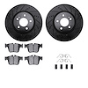 8512-63546 Drilled/Slotted Brake Rotors w/5000 Advanced Brake Pads Kit & Hardware [Black], Fits Select Mercedes-Benz, Position:  - image 1