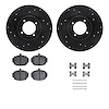 8512-64001 Drilled/Slotted Brake Rotors w/5000 Advanced Brake Pads Kit & Hardware [Black], 1962-1980 MG, Position: Front - image 1
