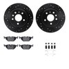 8512-65008 Drilled/Slotted Brake Rotors w/5000 Advanced Brake Pads Kit & Hardware [Black], 1999-2010 GM, Position: Rear - image 2