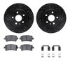 8512-65024 Drilled/Slotted Brake Rotors w/5000 Advanced Brake Pads Kit & Hardware [Black], 2011-2013 GM, Position: Rear - image 2