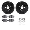 8512-65027 Drilled/Slotted Brake Rotors w/5000 Advanced Brake Pads Kit & Hardware [Black], Fits Select GM, Position: Rear - image 2