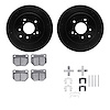 8512-67035 Drilled/Slotted Brake Rotors w/5000 Advanced Brake Pads Kit & Hardware [Black], 1989-1996 Infiniti/Nissan, Position:  - image 1