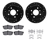 8512-67038 Drilled/Slotted Brake Rotors w/5000 Advanced Brake Pads Kit & Hardware [Black], 1991-2001 Infiniti/Nissan, Position:  - image 1