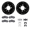 8512-67042 Drilled/Slotted Brake Rotors w/5000 Advanced Brake Pads Kit & Hardware [Black], 1995-2000 Infiniti/Nissan, Position:  - image 1