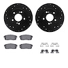 8512-67046 Drilled/Slotted Brake Rotors w/5000 Advanced Brake Pads Kit & Hardware [Black], 2000-2004 Infiniti/Nissan, Position:  - image 1