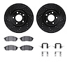 8512-67059 Drilled/Slotted Brake Rotors w/5000 Advanced Brake Pads Kit & Hardware [Black], 2005-2013 Infiniti/Nissan, Position:  - image 1