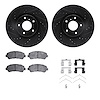 8512-67060 Drilled/Slotted Brake Rotors w/5000 Advanced Brake Pads Kit & Hardware [Black], 2009-2021 Infiniti/Nissan, Position:  - image 1