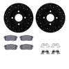 8512-67061 Drilled/Slotted Brake Rotors w/5000 Advanced Brake Pads Kit & Hardware [Black], 2004-2006 Infiniti/Nissan, Position:  - image 2