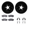 8512-67070 Drilled/Slotted Brake Rotors w/5000 Advanced Brake Pads Kit & Hardware [Black], 2009-2016 Renault, Position: Front - image 1