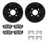 8512-67085 Drilled/Slotted Brake Rotors w/5000 Advanced Brake Pads Kit & Hardware [Black], 1995-2006 Infiniti/Nissan, Position:  - image 1