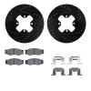 8512-67088 Drilled/Slotted Brake Rotors w/5000 Advanced Brake Pads Kit & Hardware [Black], 1984-1985 Infiniti/Nissan, Position:  - image 1