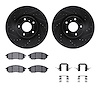 8512-67091 Drilled/Slotted Brake Rotors w/5000 Advanced Brake Pads Kit & Hardware [Black], 2006-2020 Infiniti/Nissan, Position:  - image 1