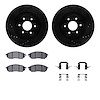 8512-67094 Drilled/Slotted Brake Rotors w/5000 Advanced Brake Pads Kit & Hardware [Black], 2008-2011 Infiniti/Nissan, Position:  - image 1