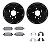 8512-67099 Drilled/Slotted Brake Rotors w/5000 Advanced Brake Pads Kit & Hardware [Black], 2008-2013 Infiniti/Nissan, Position:  - image 1