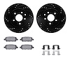 8512-67100 Drilled/Slotted Brake Rotors w/5000 Advanced Brake Pads Kit & Hardware [Black], 2005-2021 Infiniti/Nissan, Position:  - image 1