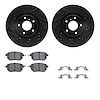8512-67105 Drilled/Slotted Brake Rotors w/5000 Advanced Brake Pads Kit & Hardware [Black], 2003-2011 Infiniti/Nissan, Position:  - image 1