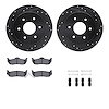 8512-67106 Drilled/Slotted Brake Rotors w/5000 Advanced Brake Pads Kit & Hardware [Black], 2004-2015 Infiniti/Nissan, Position:  - image 1