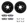 8512-67110 Drilled/Slotted Brake Rotors w/5000 Advanced Brake Pads Kit & Hardware [Black], Fits Select Multiple Makes/Models, Po - image 1