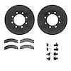 8512-67114 Drilled/Slotted Brake Rotors w/5000 Advanced Brake Pads Kit & Hardware [Black], 2012-2021 Infiniti/Nissan, Position:  - image 1