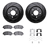 8512-67116 Drilled/Slotted Brake Rotors w/5000 Advanced Brake Pads Kit & Hardware [Black], 2008-2015 Infiniti/Nissan, Position:  - image 1