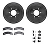 8512-67121 Drilled/Slotted Brake Rotors w/5000 Advanced Brake Pads Kit & Hardware [Black], Fits Select Infiniti/Nissan, Position - image 1
