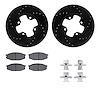 8512-67124 Drilled/Slotted Brake Rotors w/5000 Advanced Brake Pads Kit & Hardware [Black], 1979-1983 Infiniti/Nissan, Position:  - image 1