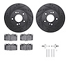 8512-67133 Drilled/Slotted Brake Rotors w/5000 Advanced Brake Pads Kit & Hardware [Black], 1989-1990 Infiniti/Nissan, Position:  - image 1
