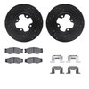 8512-67136 Drilled/Slotted Brake Rotors w/5000 Advanced Brake Pads Kit & Hardware [Black], 1984-1984 Infiniti/Nissan, Position:  - image 2